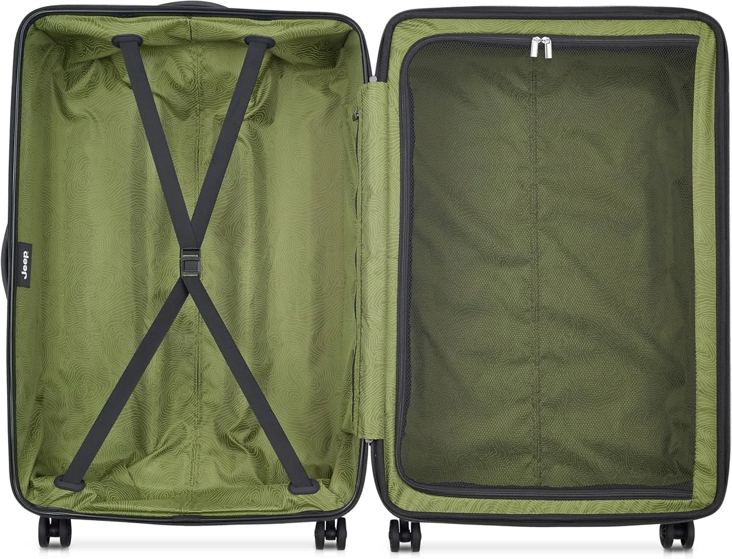 Jeep JH004C Hardside Expandable Luggage with Spinner Wheels, Peacoat Navy, Checked-Large 28 Inch