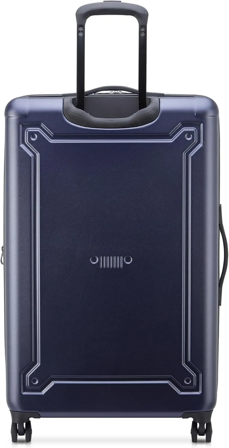 Jeep JH004C Hardside Expandable Luggage with Spinner Wheels, Peacoat Navy, Checked-Large 28 Inch