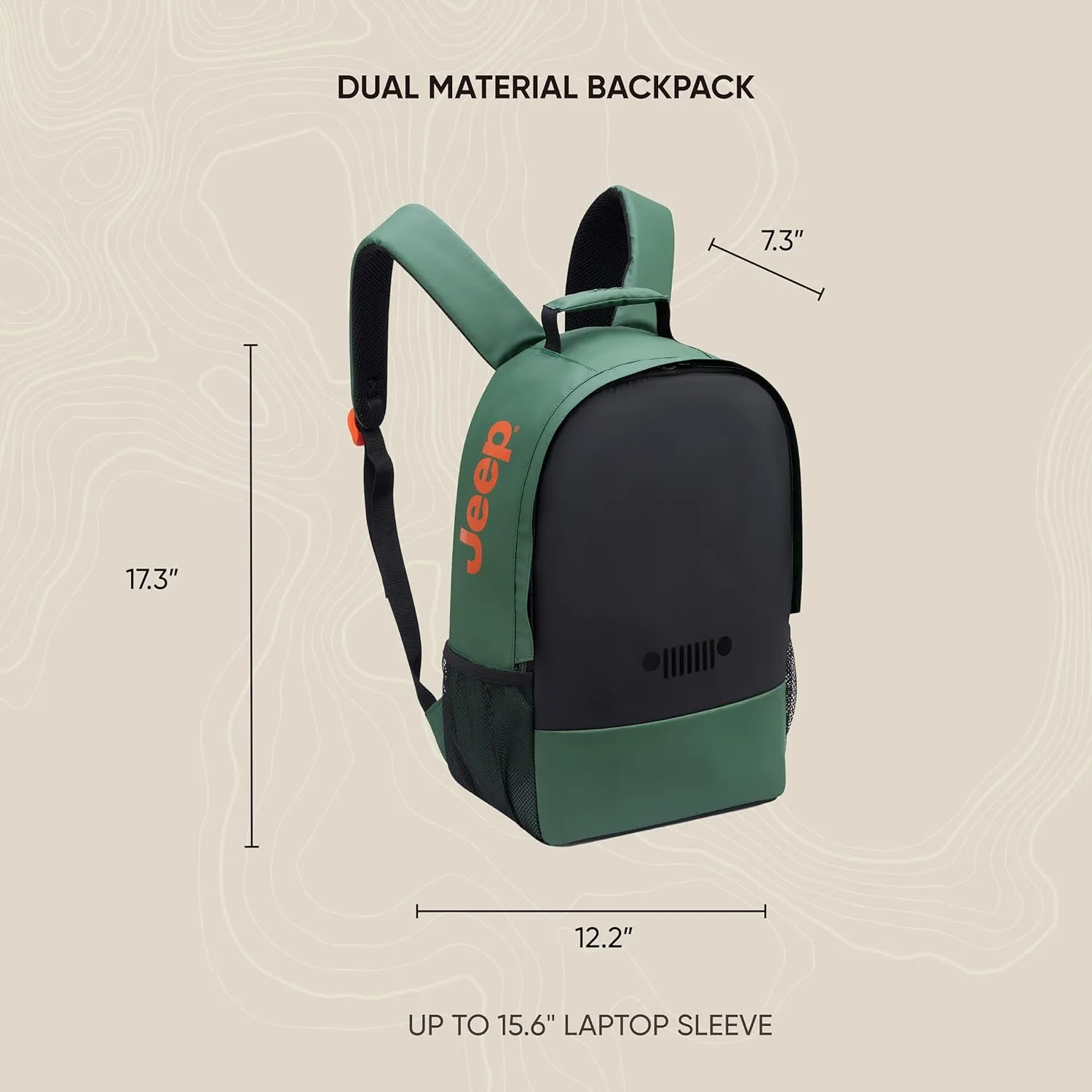 Jeep JS012C Travel Backpack, Navy, 15.6" Laptop