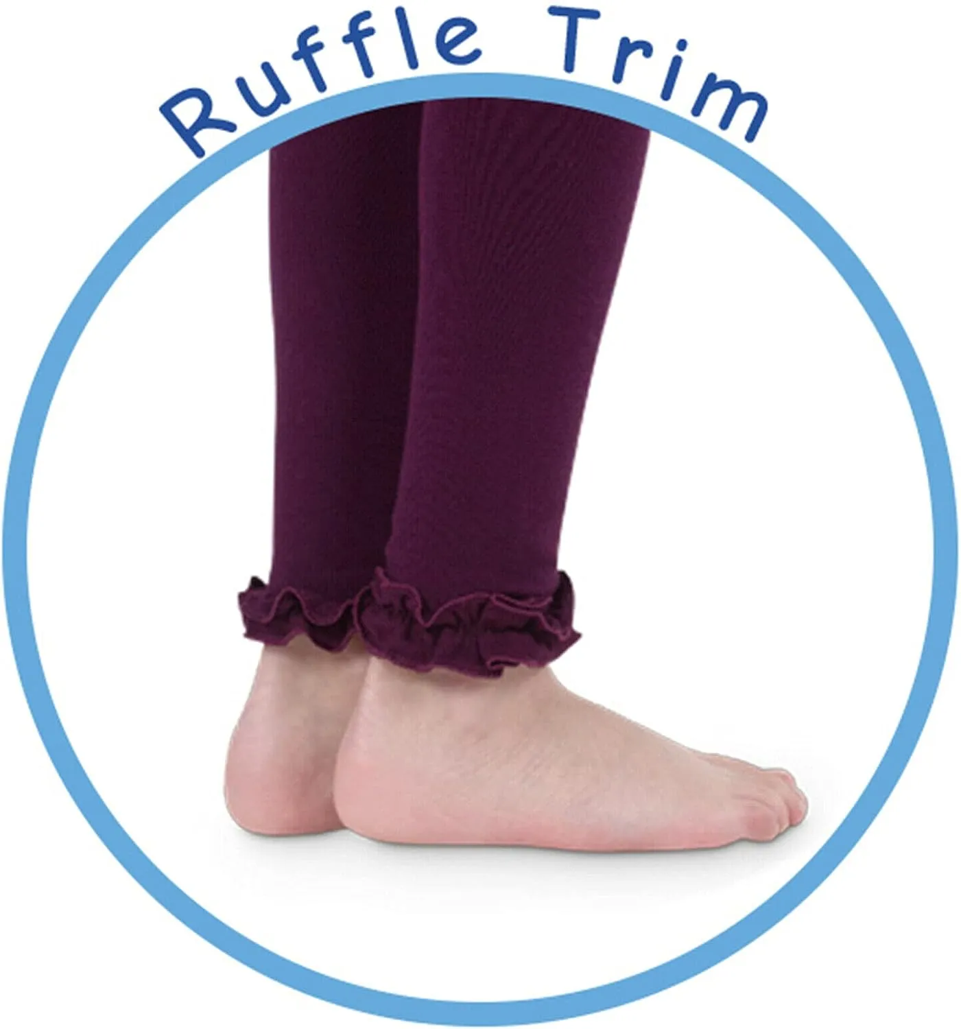 Jefferies Socks Girls Ruffle Lace Trim Pima Cotton School Footless Tights 2 Pack