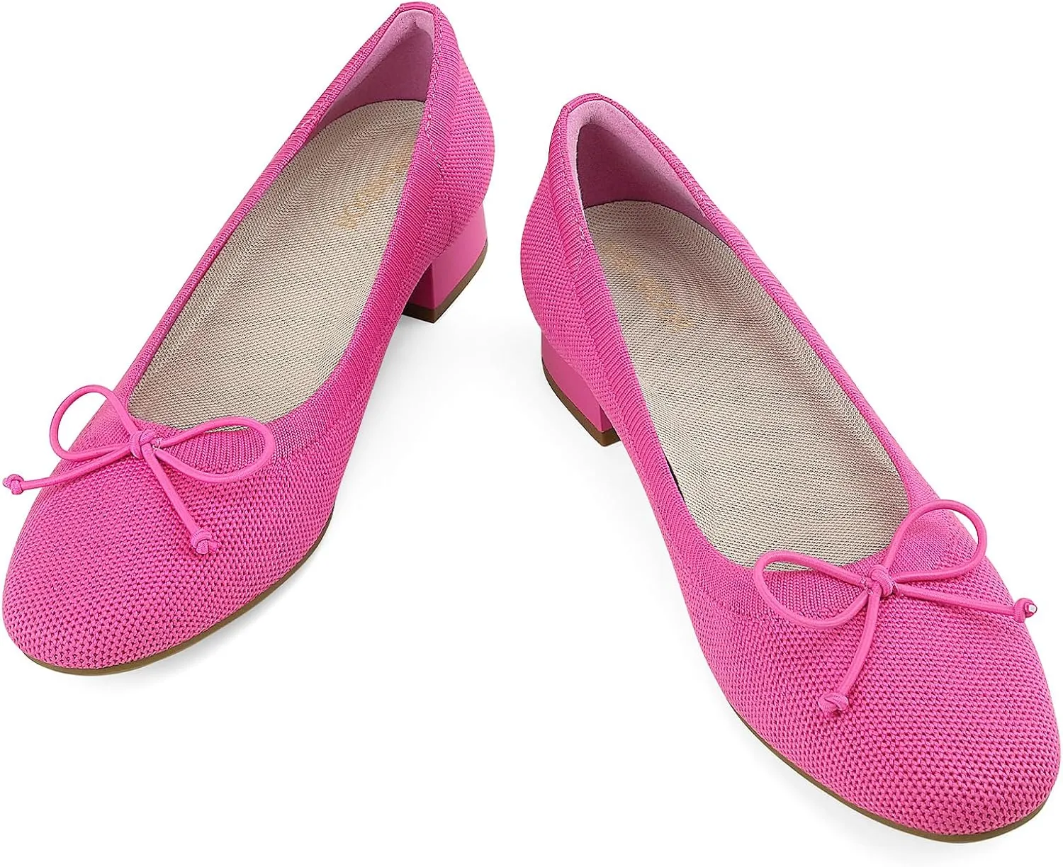 JENN ARDOR Womens Low Block Chunky Pumps Ladies Dress Heels Closed Round Toe Casual Office Shoes for Women Comfortable