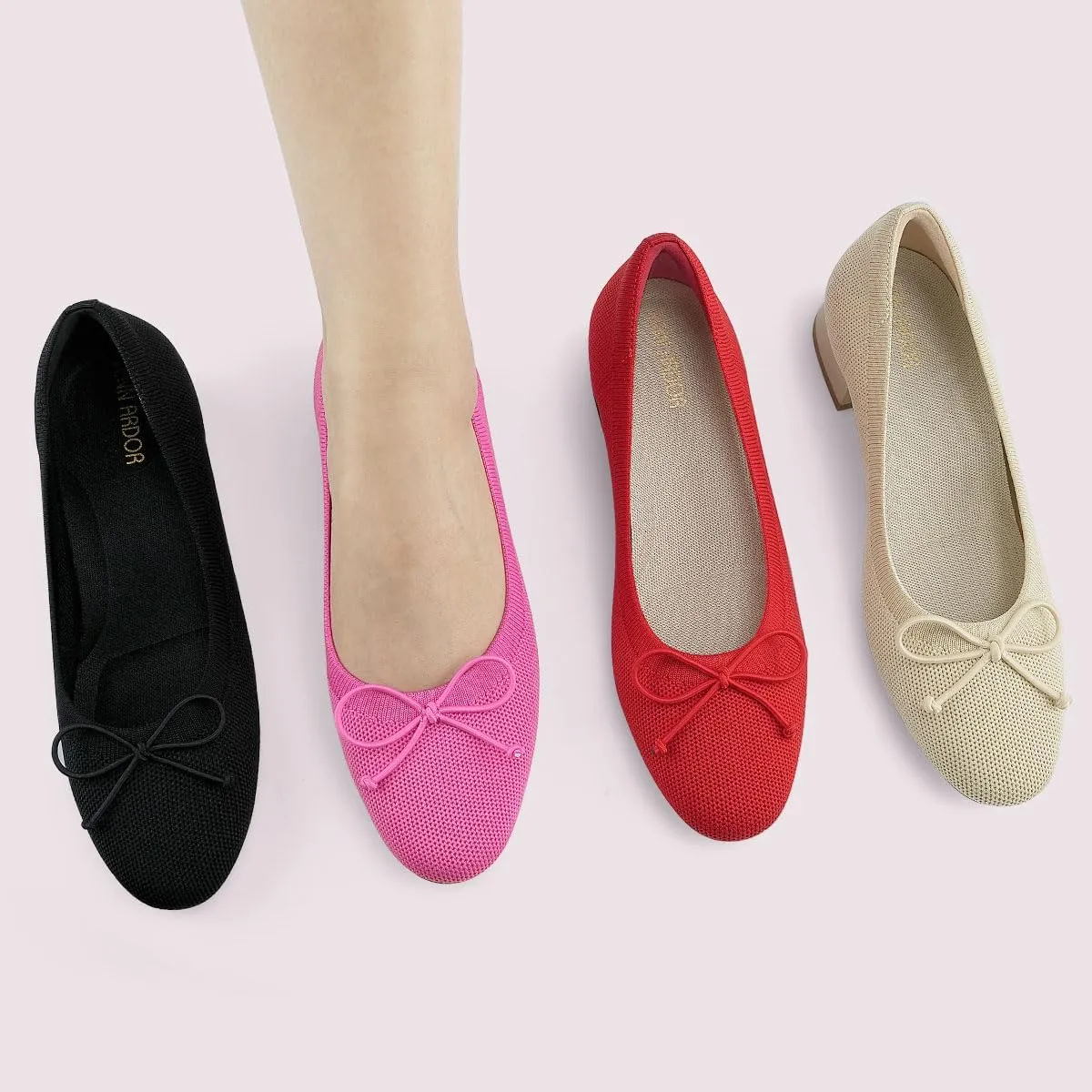 JENN ARDOR Womens Low Block Chunky Pumps Ladies Dress Heels Closed Round Toe Casual Office Shoes for Women Comfortable