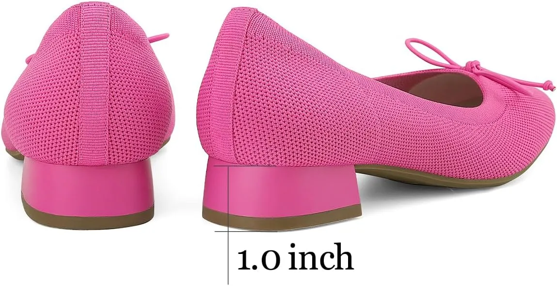 JENN ARDOR Womens Low Block Chunky Pumps Ladies Dress Heels Closed Round Toe Casual Office Shoes for Women Comfortable