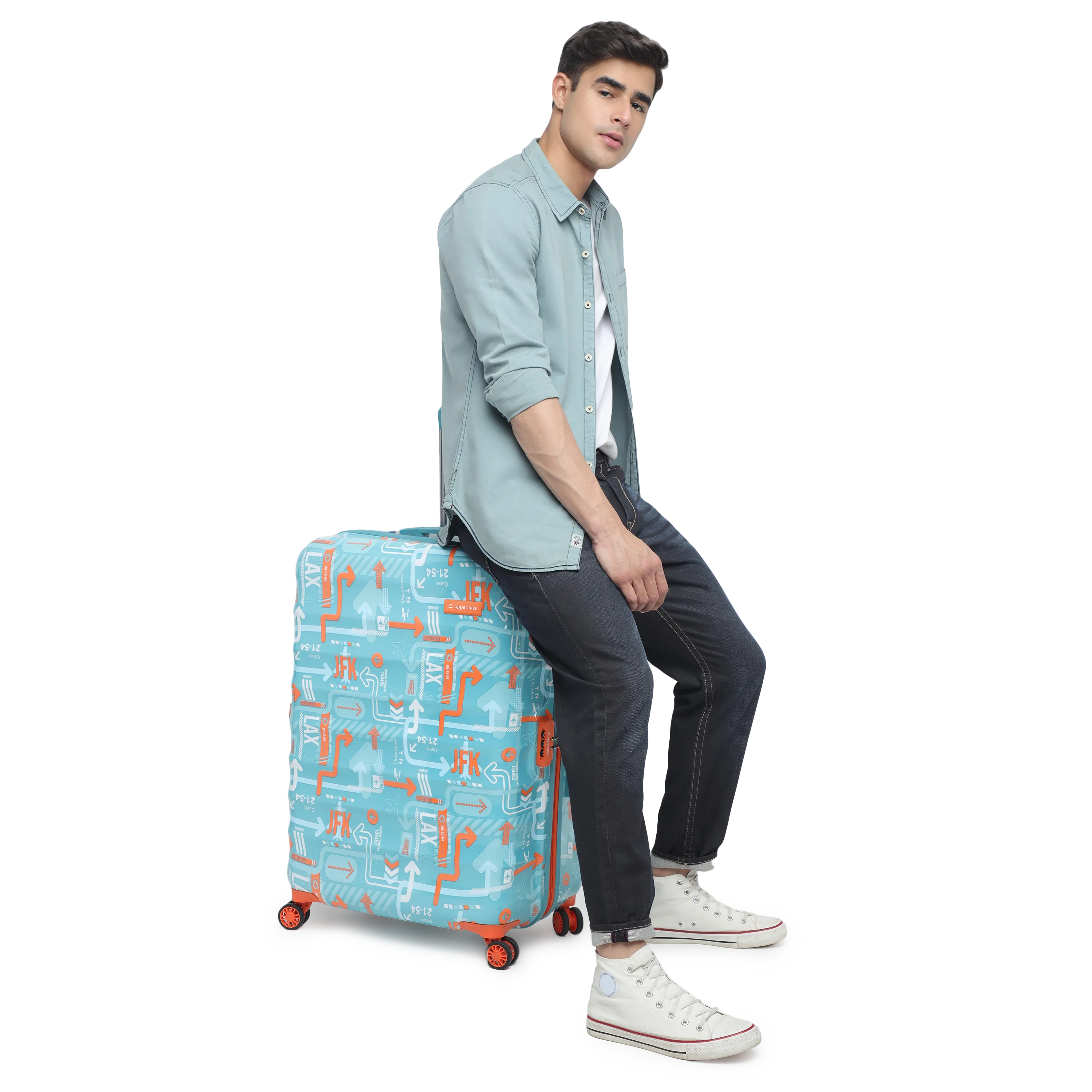 JFK Teal Blue Large Trolley