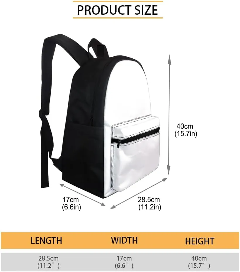 JooMeryer Mens Boys Ice Fire Fox Wolf Backpack Cool Animal Laptop Bookbags Shoulder Bags with Adjustable Shoulder Strap,Cute Ice Fox