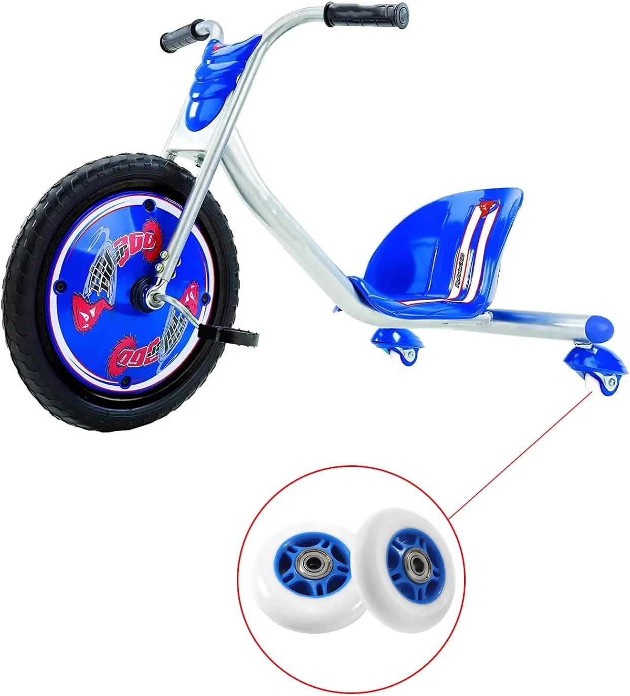 KAMIER Rip Stik 68mm x 24mm Wheels Replacement for Razor RipStik Ripster Ripsurf Caster Board RipRider FlashRider PowerRider 360 Caster Trike Kids Scooter Skateboarded CasterBoard Parts Blue (2 Pack)