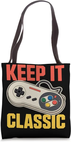 Keep It Classic Vintage Gaming Controller Retro Gamer Tote Bag