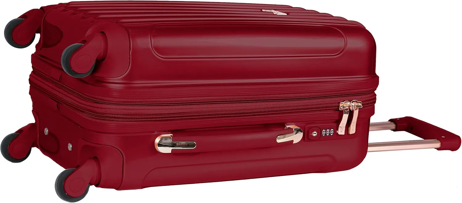 kensie Women's Alma Hardside Spinner Luggage, Expandable, Japanese Carmine Red, Carry-On 20-Inch