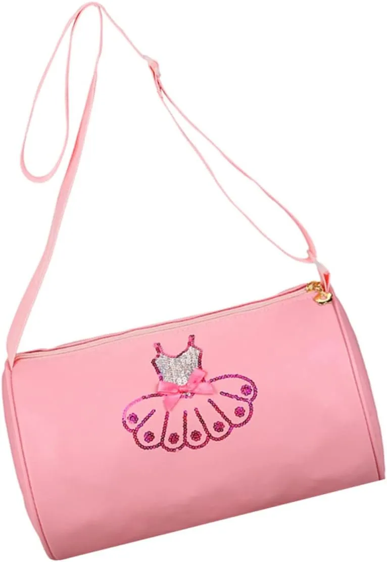 KESYOO Pink PU Ballet Shoulder Bag for Cute Dance Bag with Ballet Skirt Pattern for Dance Class and Stylish Messenger Bag for