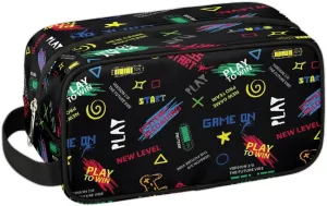Kids Travel Toiletry Bag, Play to Win Waterproof Hanging Dopp Kit for Teens Boys, Cool Switch Carrying Case Compatible with Nintendo Switch and New Switch OLED Console