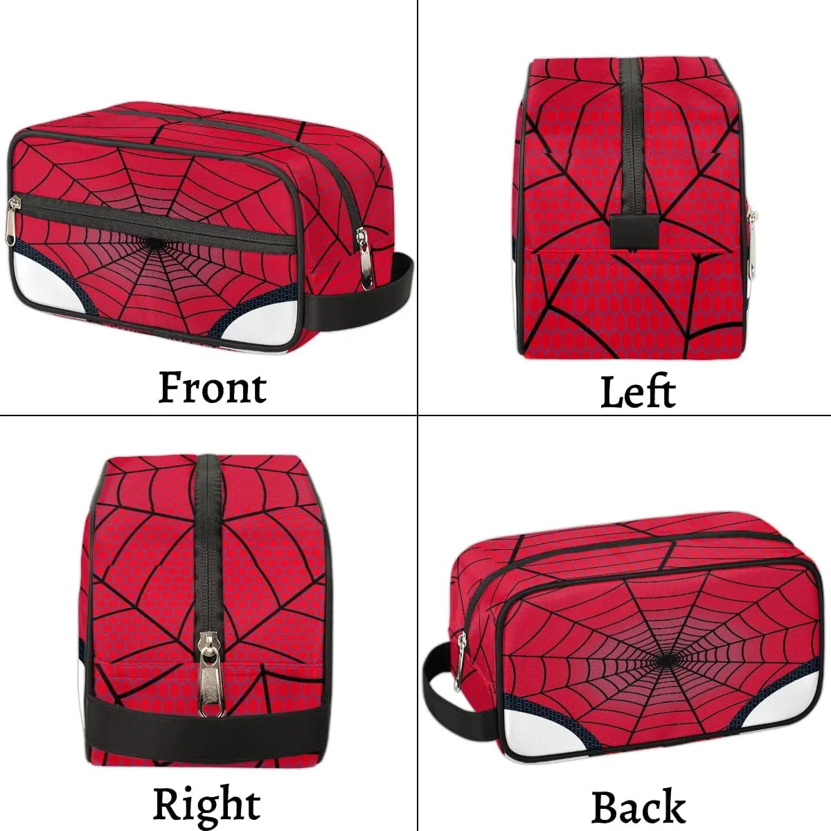 Kids Travel Toiletry Bag, Red Spider Web Waterproof Hanging Dopp Kit for Teens Boys, Cool Switch Carrying Case Compatible with Nintendo Switch and New Switch OLED Console
