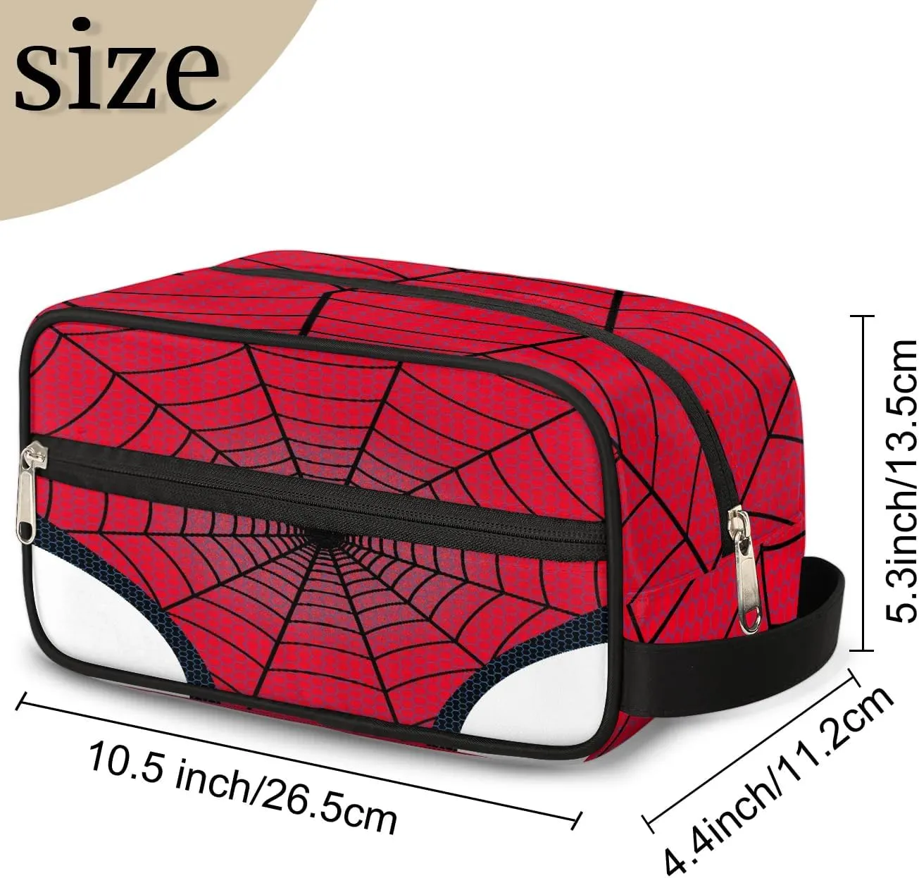 Kids Travel Toiletry Bag, Red Spider Web Waterproof Hanging Dopp Kit for Teens Boys, Cool Switch Carrying Case Compatible with Nintendo Switch and New Switch OLED Console