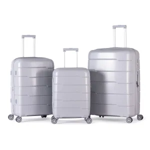 KILIMANJARO - Complete Luggage Set 3 Piece -UNBREAKABLE PP(Silver)
