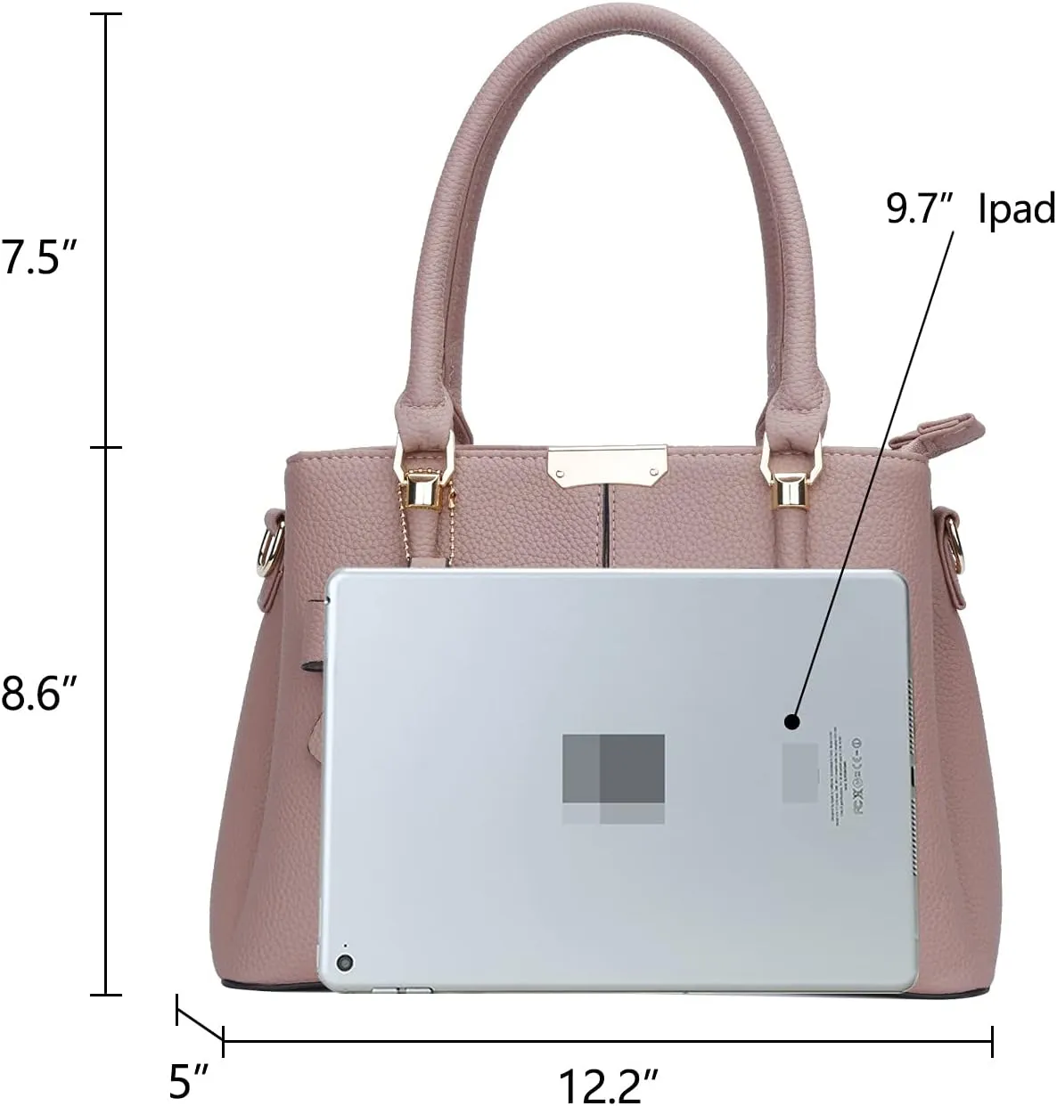 KKXIU 3 Zippered Compartments Purses and Handbags for Women Top Handle Satchel Shoulder Ladies Bags