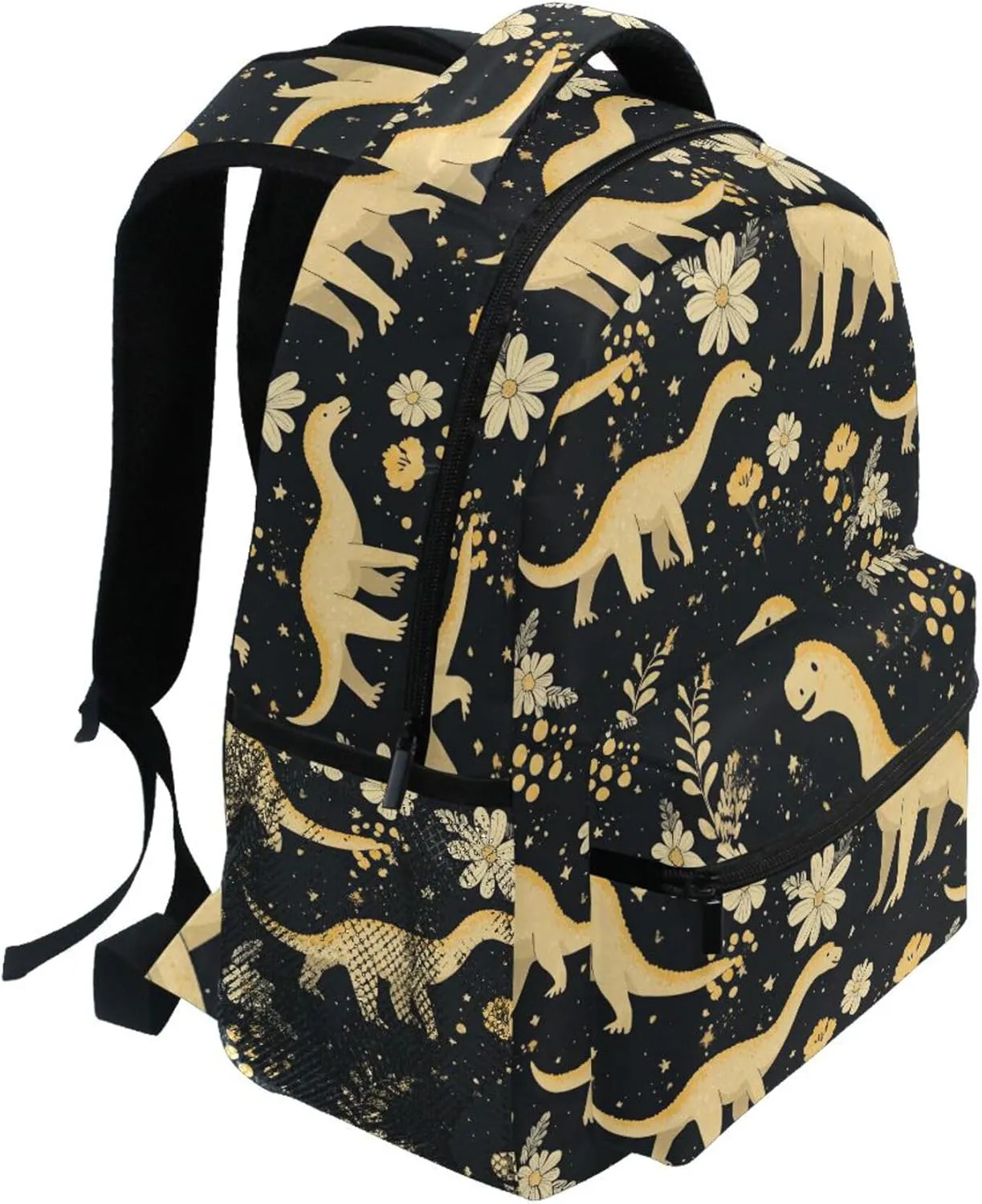 KLL Fun Backpack for Unisex Adult Fashion Stylish Travel Bags with Chest Strap for College Work Cartoon Dino