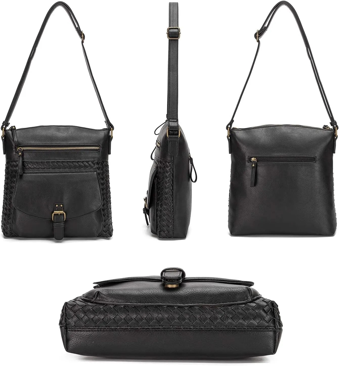KouLi Buir Crossbody Purses for Women - PU Leather Shoulder Handbags Sling Bag Crossboby Bags Medium Multi Pockets