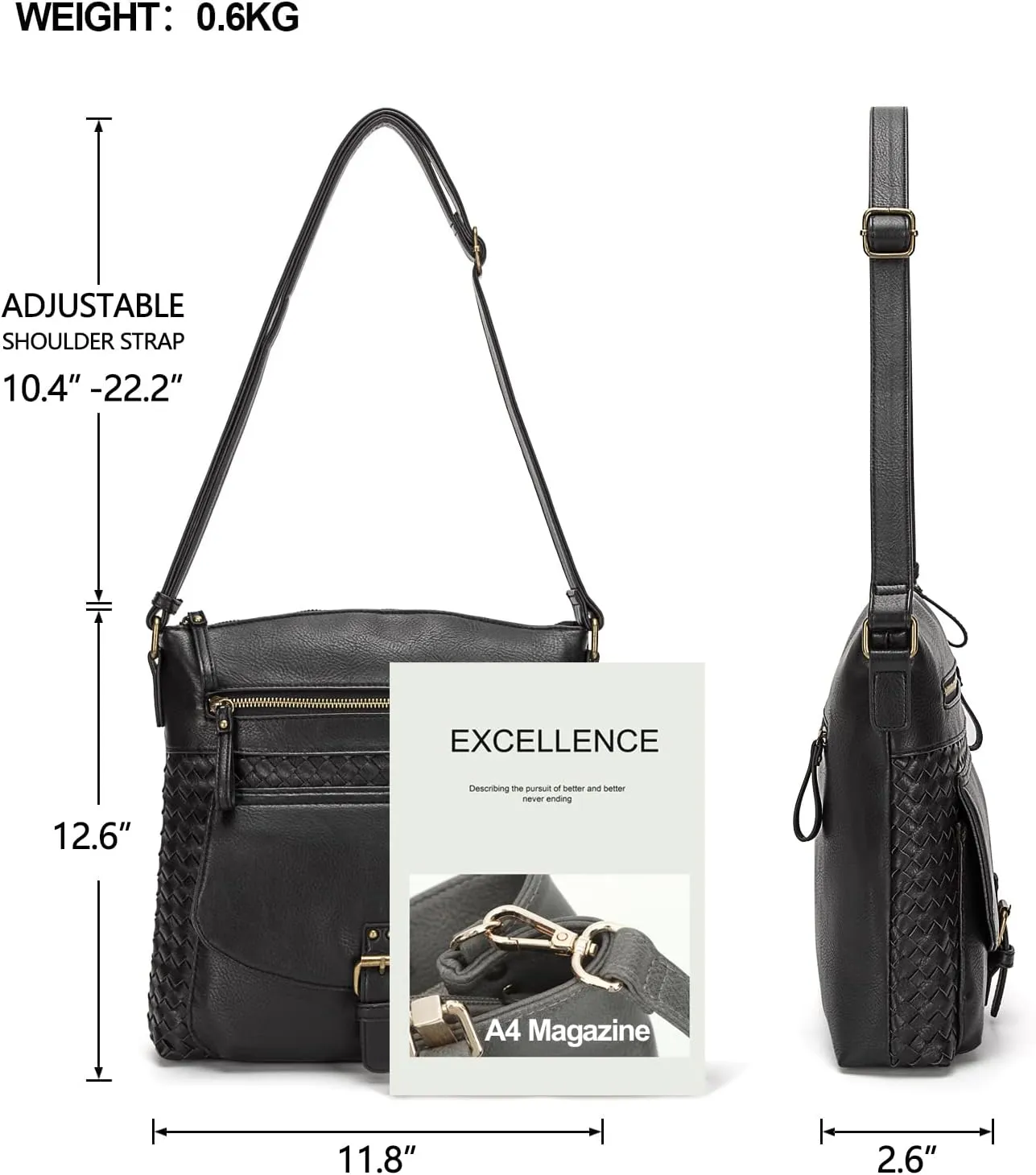 KouLi Buir Crossbody Purses for Women - PU Leather Shoulder Handbags Sling Bag Crossboby Bags Medium Multi Pockets
