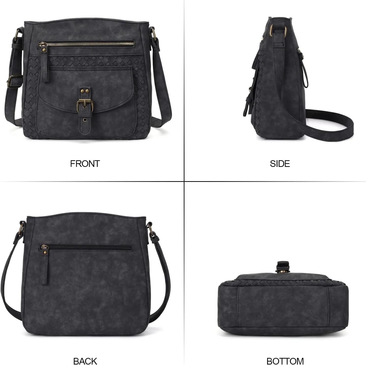 KouLi Buir Crossbody Purses for Women - PU Leather Shoulder Handbags Sling Bag Crossboby Bags Medium Multi Pockets