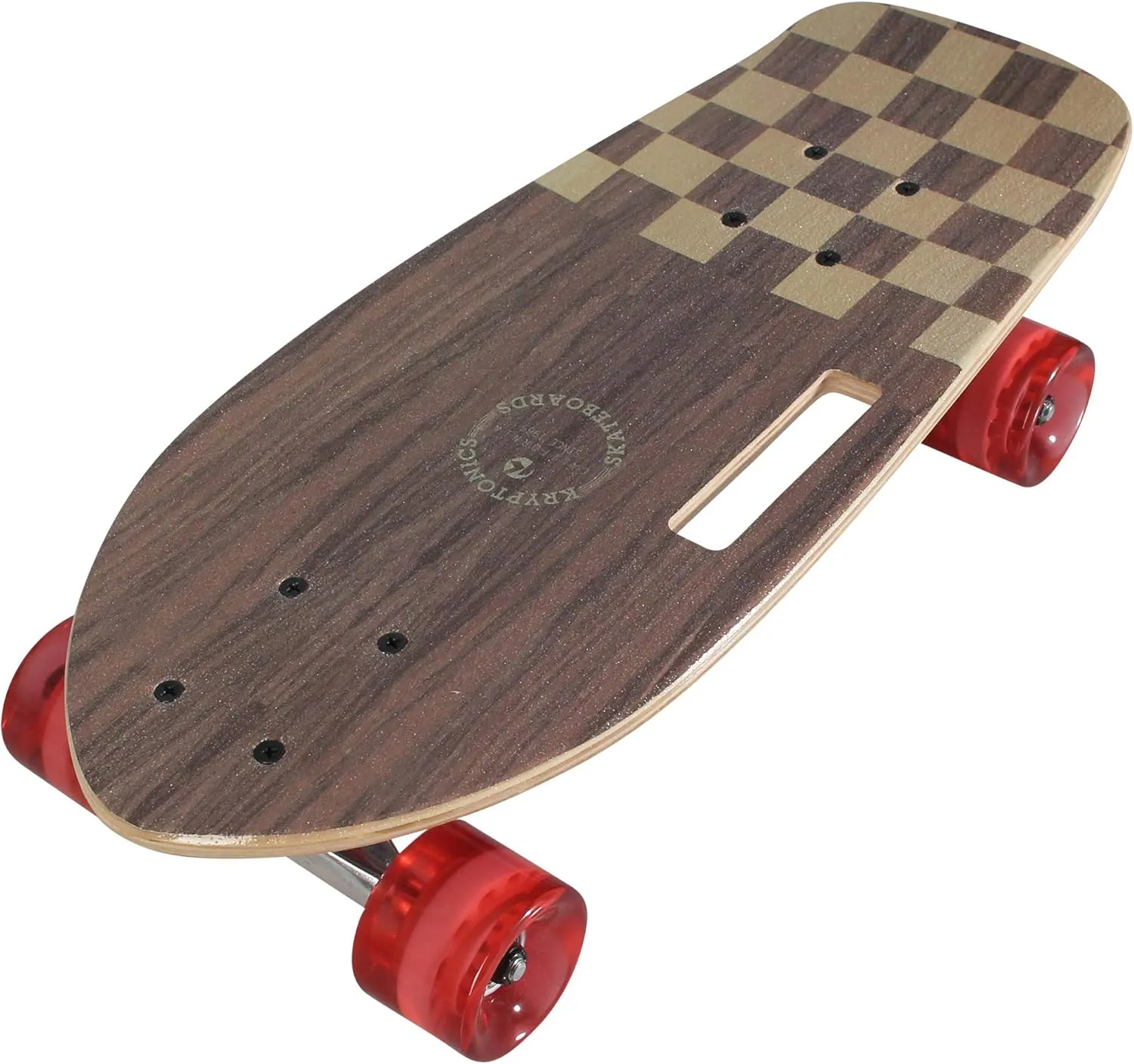 Kryptonics 19" Stubby Cruiser Skateboard – Lightweight 7-Ply Maple Deck, Smooth Polyurethane Wheels, Durable Design for Ages 6 , Cali Authentic Black