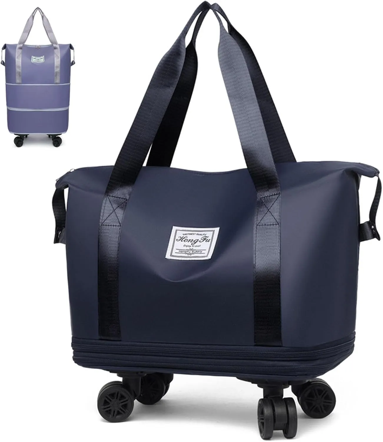 Kulken Travel Bag with Wheels, 2025 New Large Expandable Capacity Travel Bag, Universal Wheel Removable (Dark Blue)