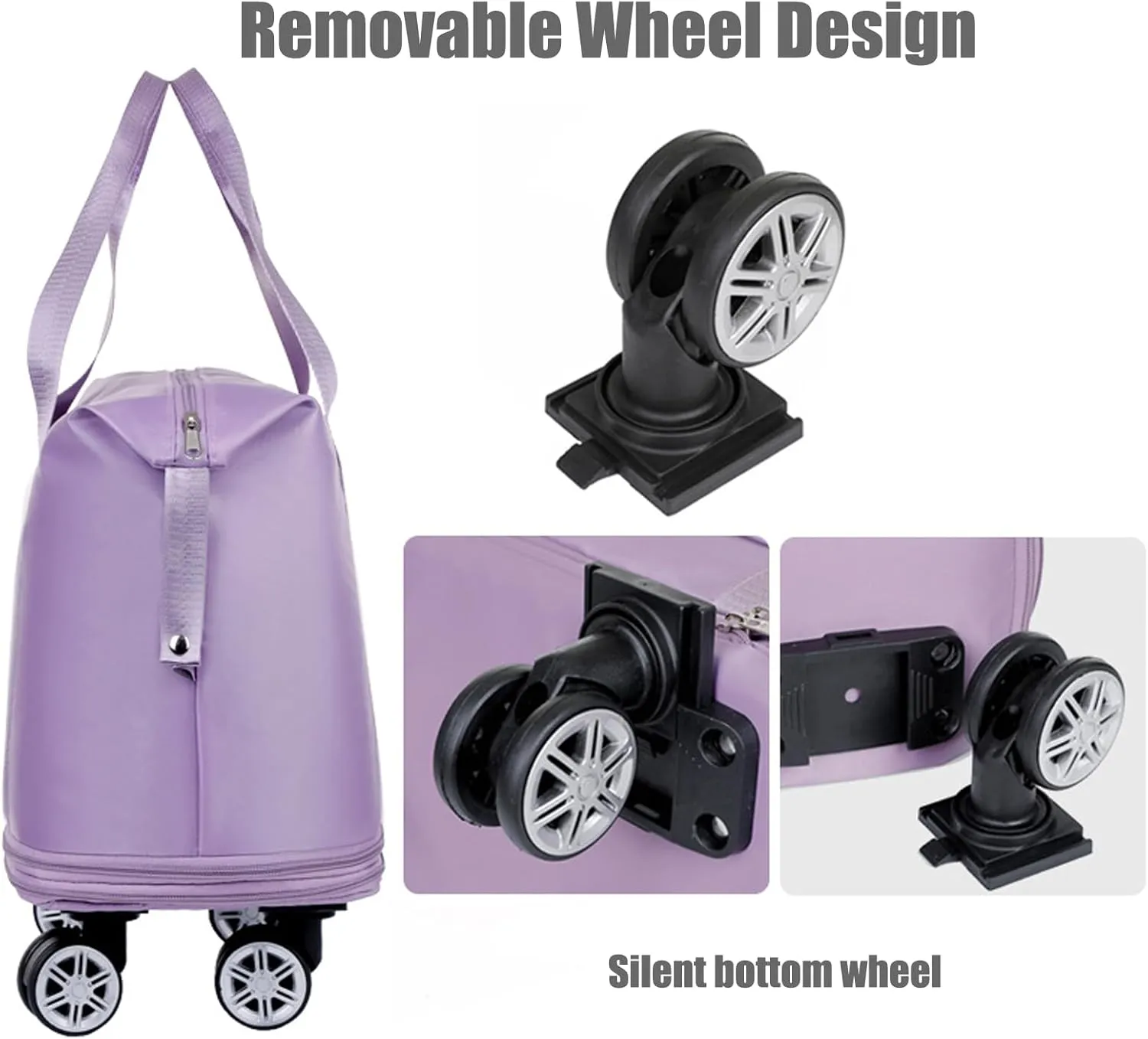 Kulken Travel Bag With Wheels, Expandable Large Capacity 2025 New Travel Bag - Universal Wheel Removable (Green)