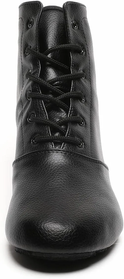 Lace Up Black Jazz Shoes Dance Boots for Women Girls Adult
