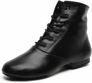 Lace Up Black Jazz Shoes Dance Boots for Women Girls Adult