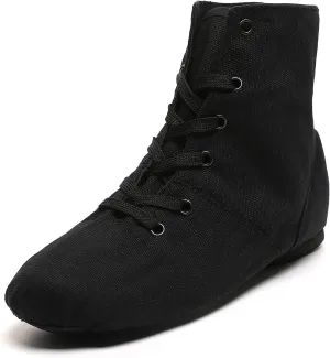 Lace Up Black Jazz Shoes Dance Boots for Women Girls Adult