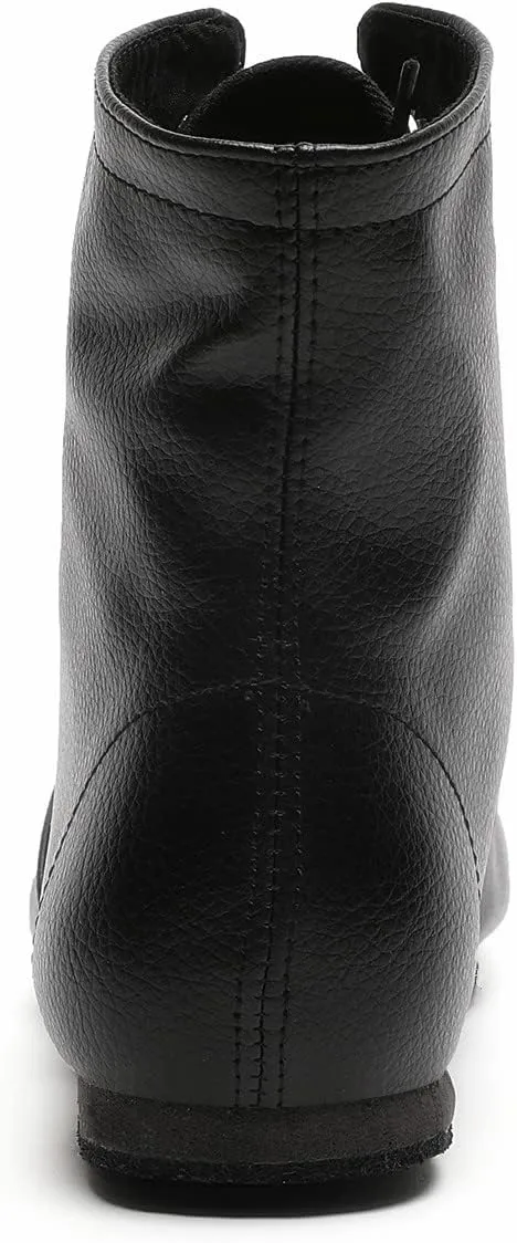 Lace Up Black Jazz Shoes Dance Boots for Women Girls Adult