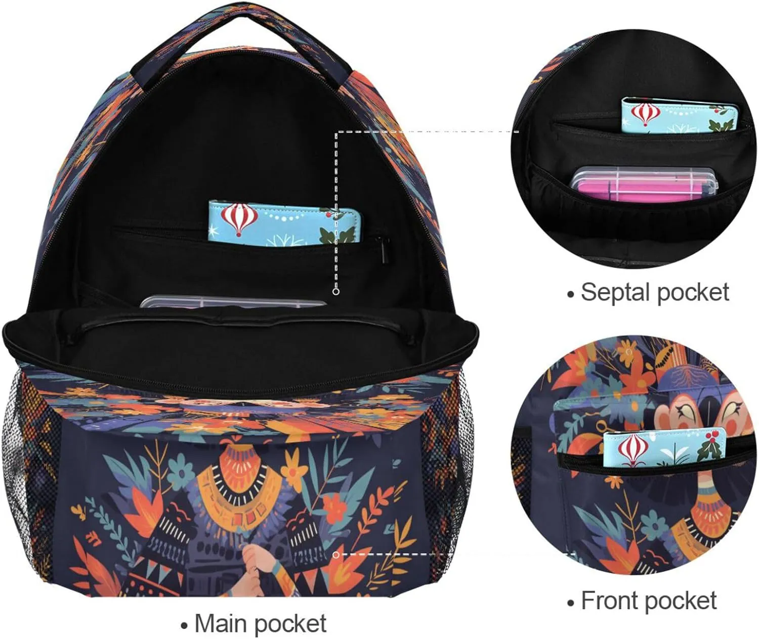 Laptop Backpack for Teens Boys Girls Waterproof School Bag with Chest Strap for College Work Dusty Miller Style