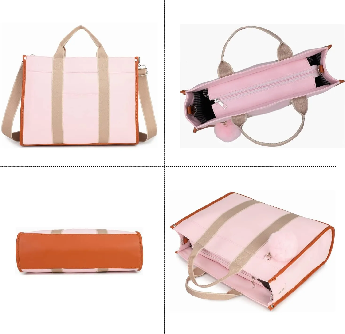 Laptop Bag for Women 15.6 Inch Lightweight Canvas Tote Bags Teacher Work Bag for School Travel