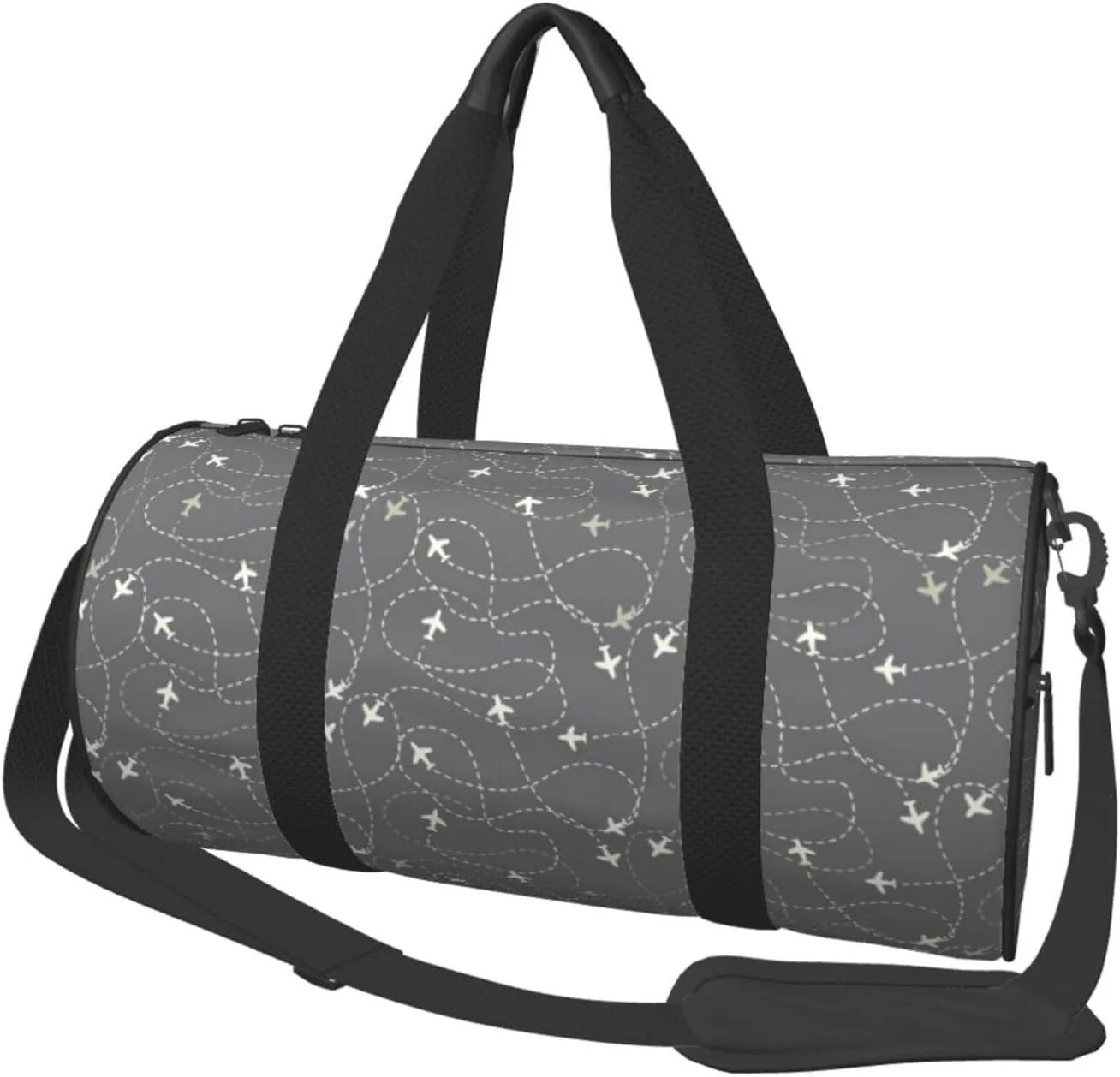 Large Duffle Bag for Travel - Airplane Routes Around The World Gym Bag for Women Men, Foldable Travel Bags for Women Men with Zippered Multiple Pockets