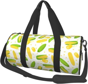 Large Duffle Bag for Travel - Cartoon Corn Gym Bag for Women Men, Foldable Travel Bags for Women Men with Zippered Multiple Pockets