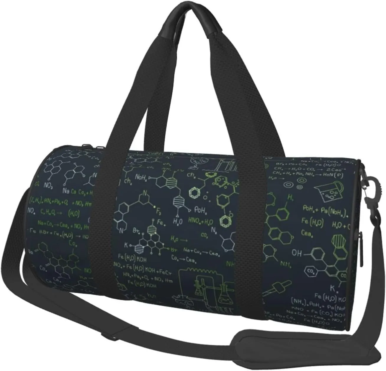 Large Duffle Bag for Travel - Chemistry Formulas A Gym Bag for Women Men, Foldable Travel Bags for Women Men with Zippered Multiple Pockets