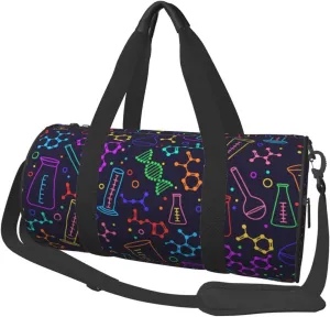 Large Duffle Bag for Travel - Chemistry Science Gym Bag for Women Men, Foldable Travel Bags for Women Men with Zippered Multiple Pockets