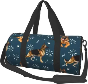Large Duffle Bag for Travel - German Shepherd Dog Footprint Gym Bag for Women Men, Foldable Travel Bags for Women Men with Zippered Multiple Pockets