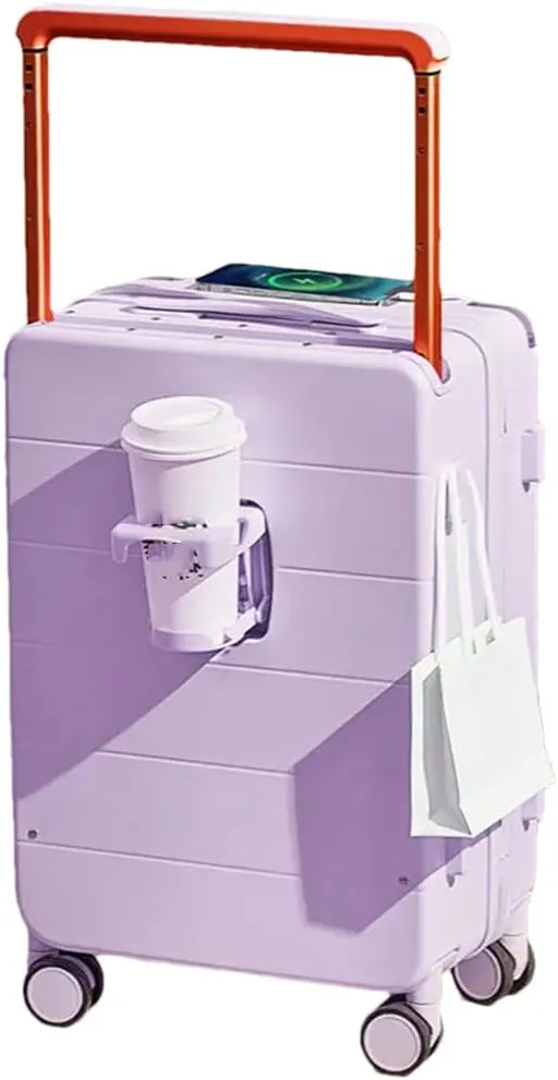 Large Handle Suitcase with Cup Holder, Travel Luggage, Password, Trolley Case, Travel Hand Bag, Wheeled Suitcase (F 22), F, 22