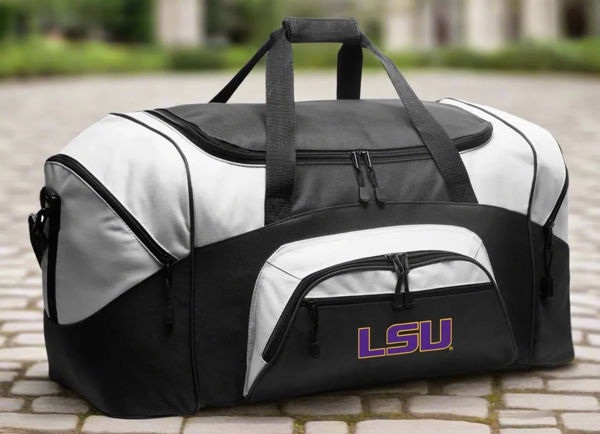 Large LSU Duffle Bag LSU Tigers Gym Bags (Black)