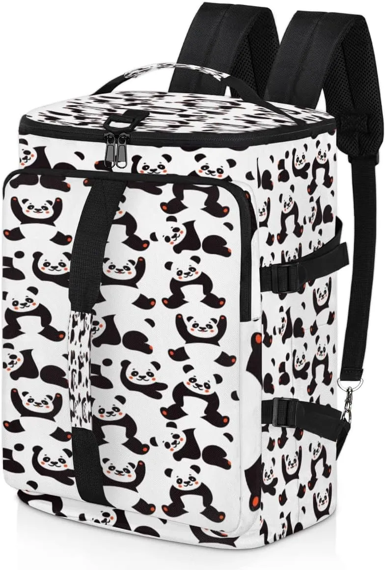Large Sports Gym Bag With Shoe & Laptop Compartment 47L Waterproof Travel Duffel Bags for Men Women Animal Panda Pattern Luggage Backpack Duffle Bag