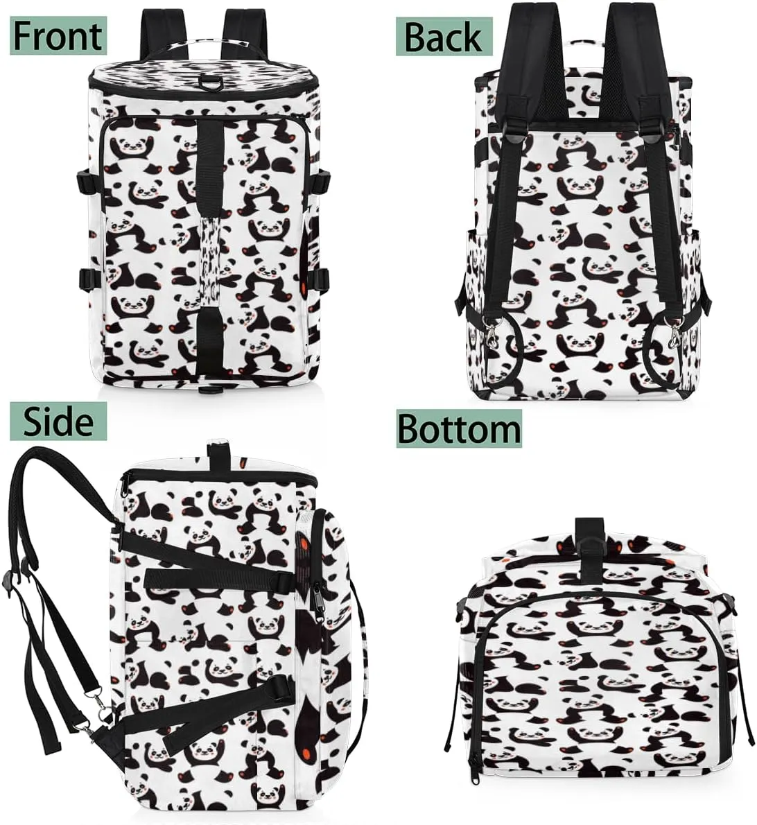 Large Sports Gym Bag With Shoe & Laptop Compartment 47L Waterproof Travel Duffel Bags for Men Women Animal Panda Pattern Luggage Backpack Duffle Bag