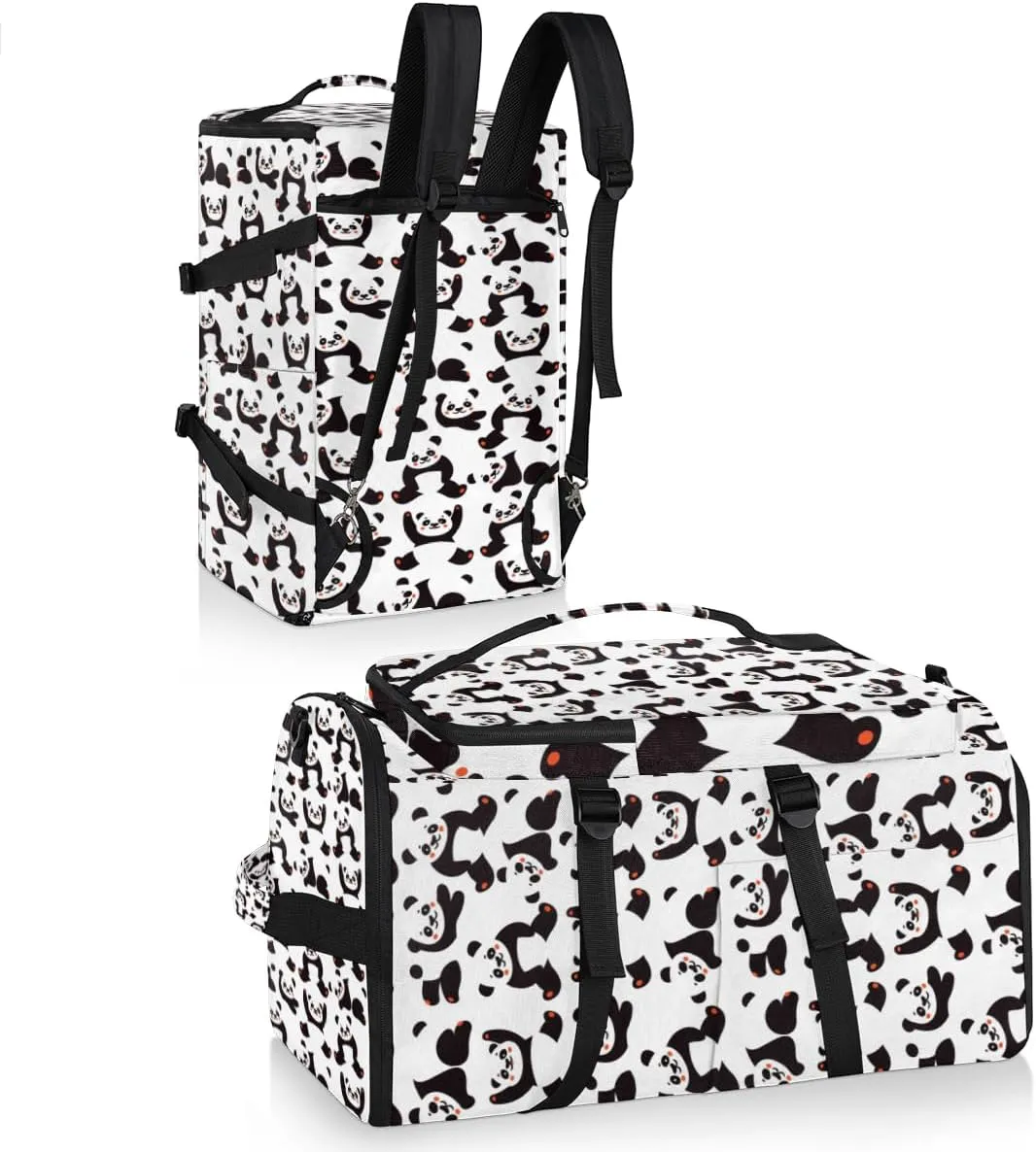 Large Sports Gym Bag With Shoe & Laptop Compartment 47L Waterproof Travel Duffel Bags for Men Women Animal Panda Pattern Luggage Backpack Duffle Bag