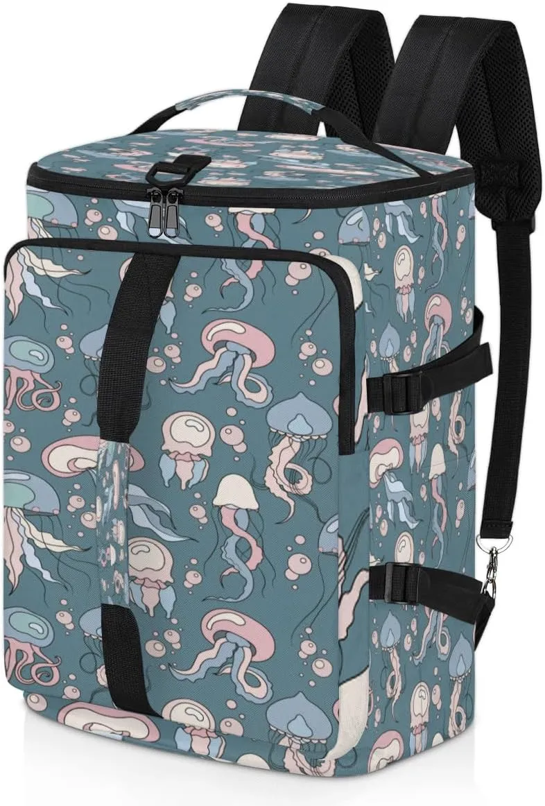 Large Sports Gym Bag With Shoe & Laptop Compartment 47L Waterproof Travel Duffel Bags for Men Women Cartoon Jellyfish Luggage Backpack Duffle Bag