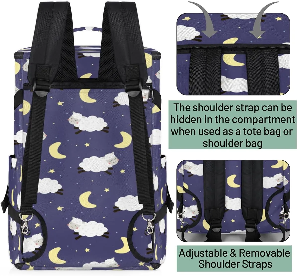 Large Sports Gym Bag With Shoe & Laptop Compartment 47L Waterproof Travel Duffel Bags for Men Women Cartoon Sheep Luggage Backpack Duffle Bag
