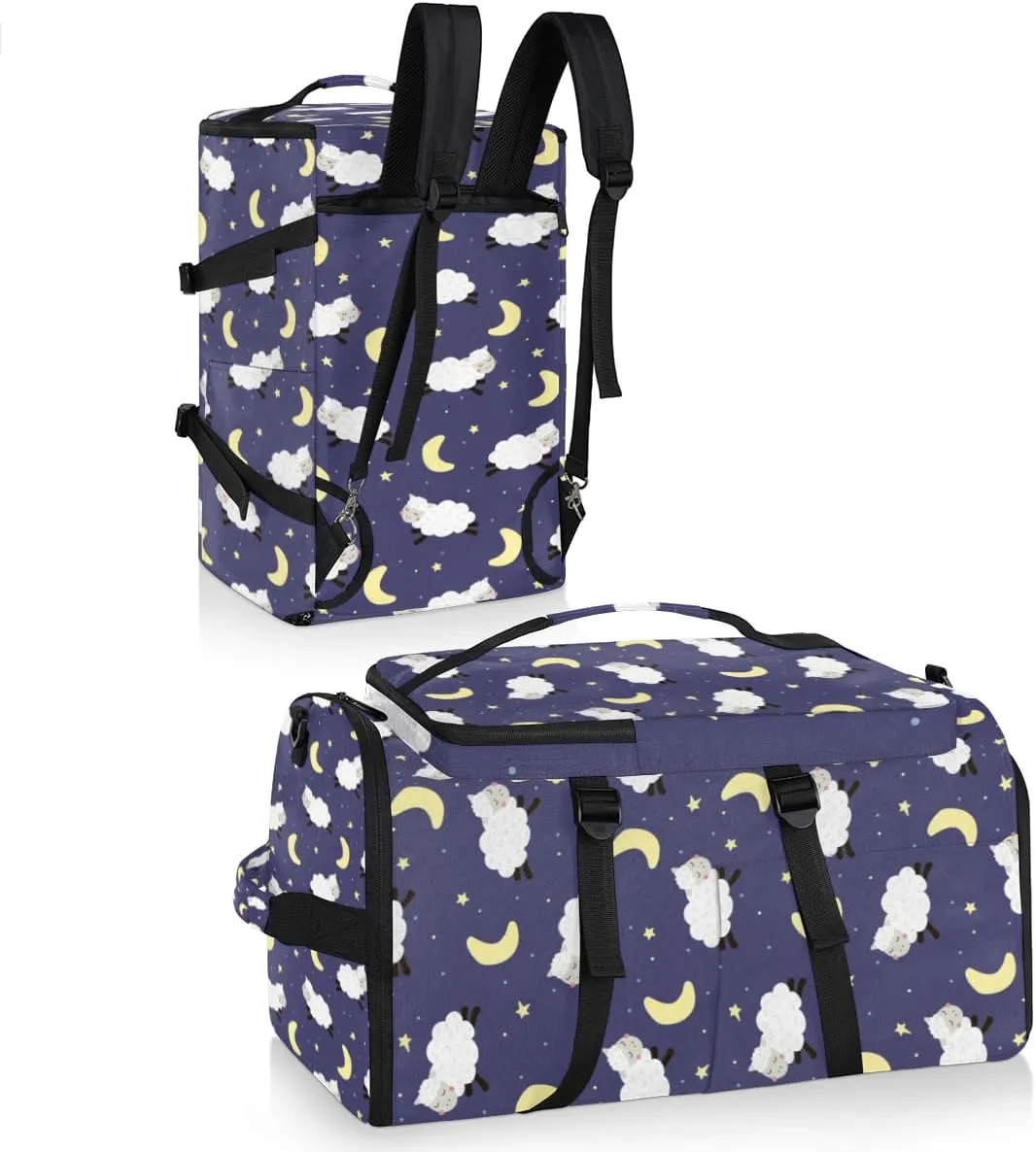 Large Sports Gym Bag With Shoe & Laptop Compartment 47L Waterproof Travel Duffel Bags for Men Women Cartoon Sheep Luggage Backpack Duffle Bag
