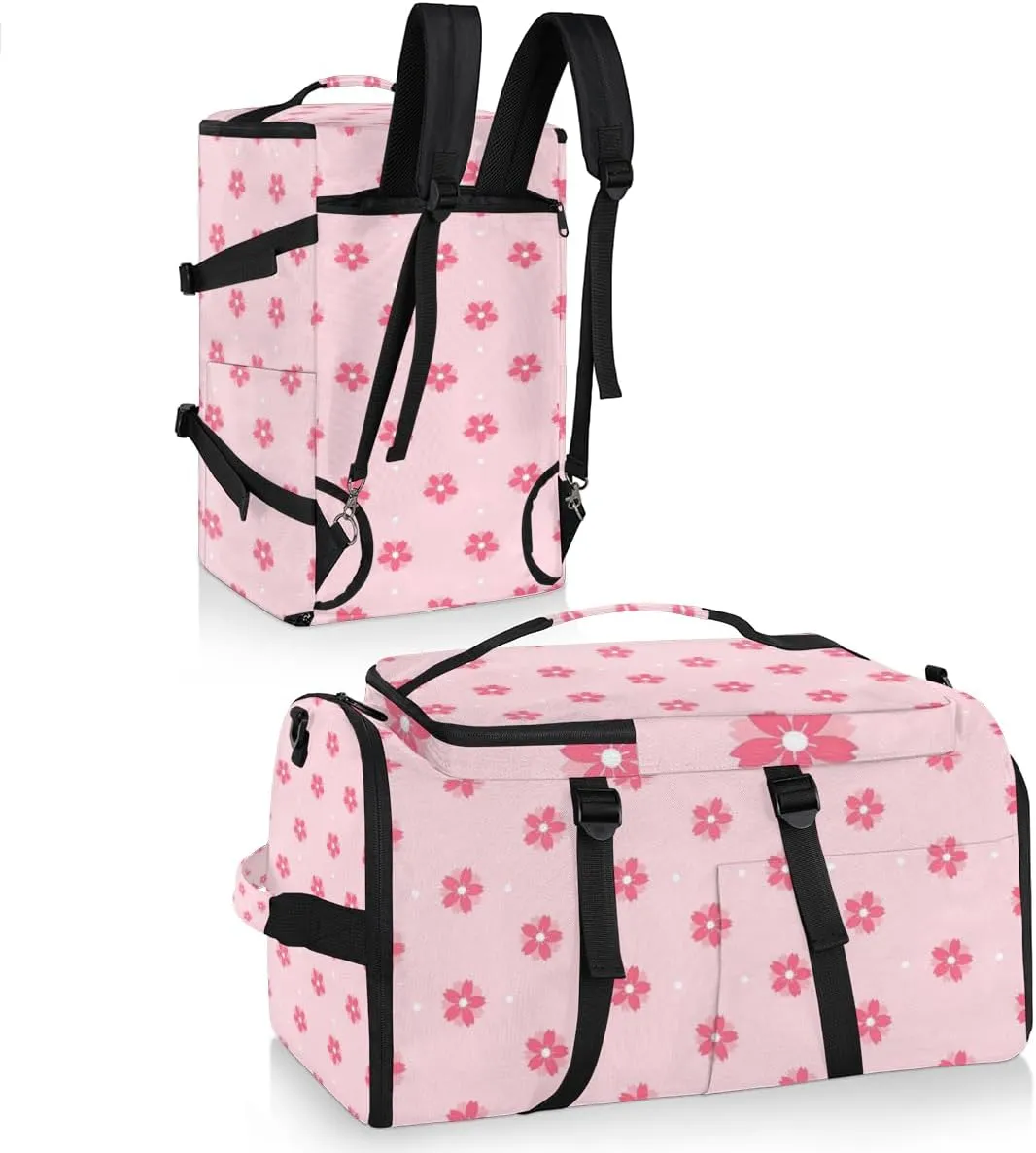 Large Sports Gym Bag With Shoe & Laptop Compartment 47L Waterproof Travel Duffel Bags for Men Women Cherry Blossom Prints Luggage Backpack Duffle Bag