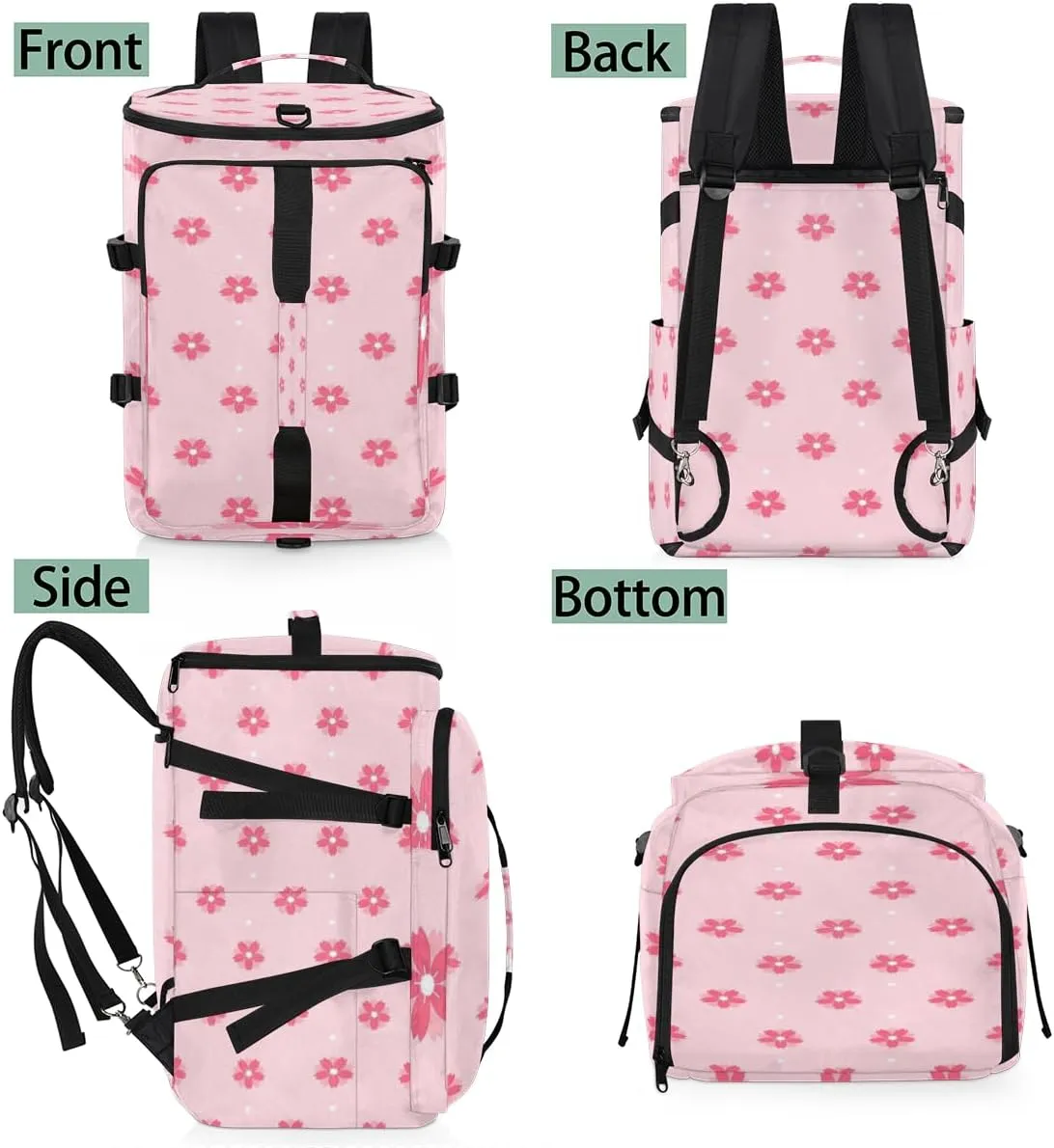 Large Sports Gym Bag With Shoe & Laptop Compartment 47L Waterproof Travel Duffel Bags for Men Women Cherry Blossom Prints Luggage Backpack Duffle Bag