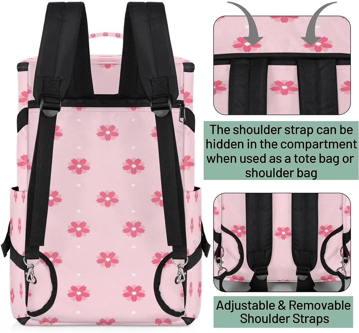 Large Sports Gym Bag With Shoe & Laptop Compartment 47L Waterproof Travel Duffel Bags for Men Women Cherry Blossom Prints Luggage Backpack Duffle Bag