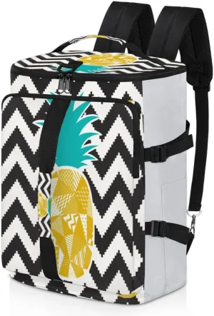 Large Sports Gym Bag With Shoe & Laptop Compartment 47L Waterproof Travel Duffel Bags for Men Women Pineapple Illustration Luggage Backpack Duffle Bag