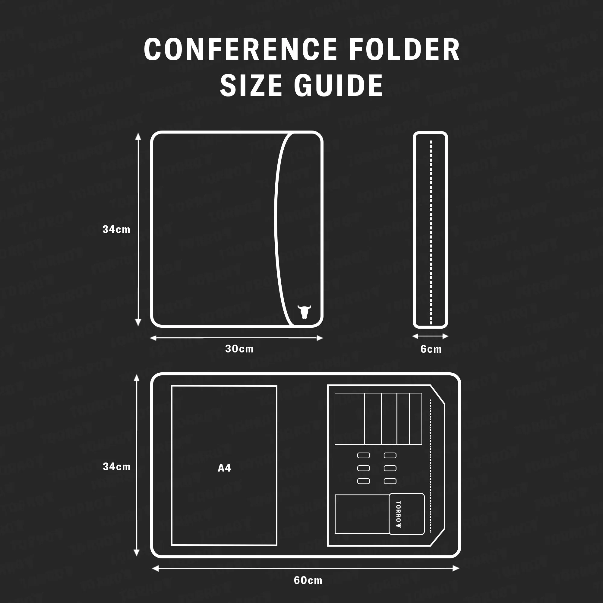 Leather Zipped A4 Conference Folder
