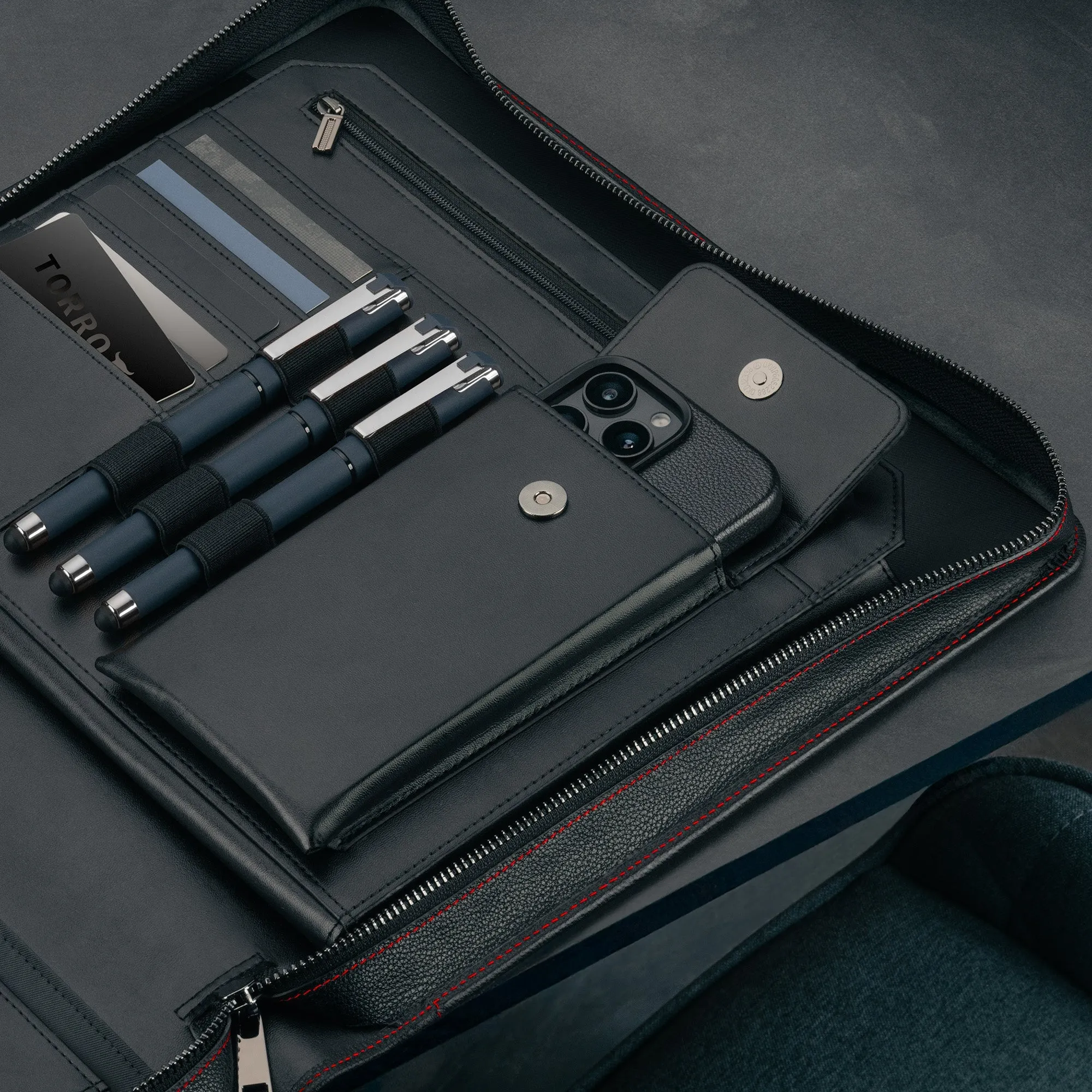 Leather Zipped A4 Conference Folder